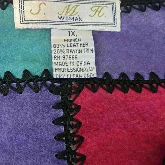 Vintage leather patchwork cardigan - Picture 3 of 6